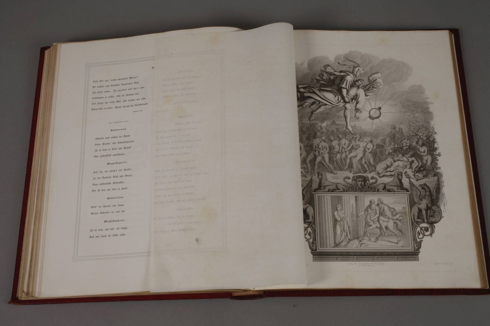 Faust - Eine Tragödie von Goethe mit Zeichnungen von Engelbert Seibertz, 1. und 2. Teil, bei Cotta - Image 4 of 4