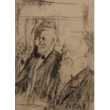 Prof. Max Mayrshofer, Portraitstudie flott erfasste Bildnisse dreier älterer Herren, teils den