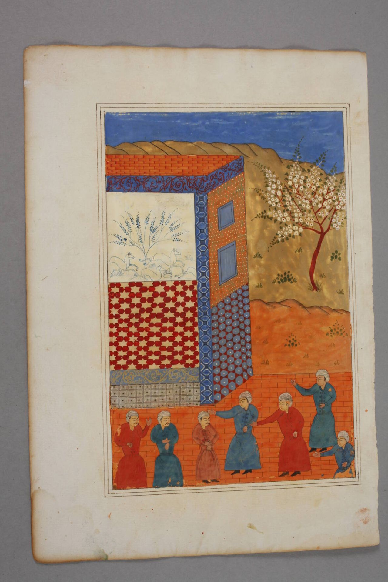 Vier indo-persische Miniaturmalereien 19. Jh., Gouache auf Papier, meist annotiert, zwei - Image 5 of 6