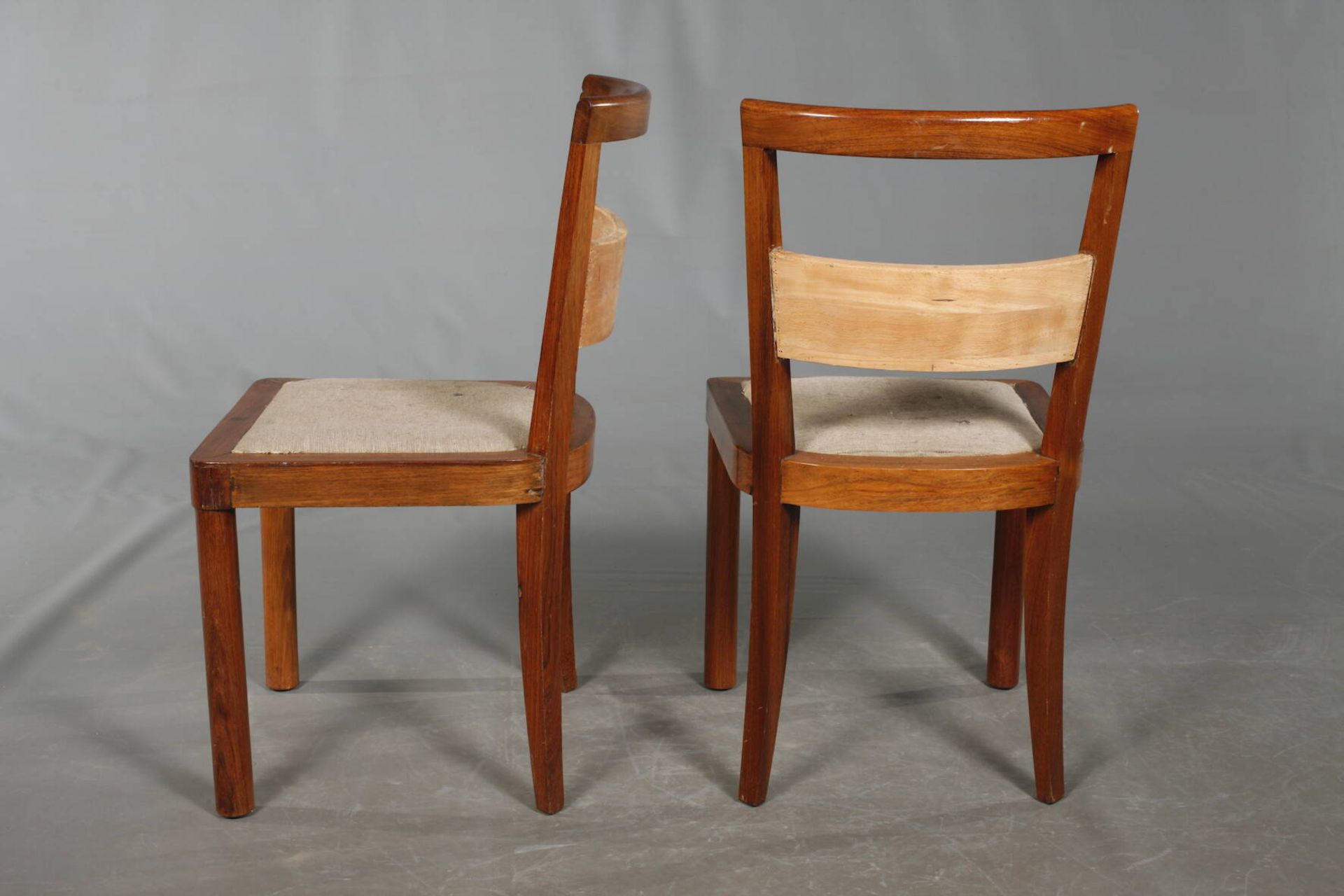 Paar Stühle deutsch, um 1925, indischer Palisander massiv und furniert, originales eingelegtes - Bild 2 aus 3