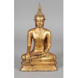 Buddha Shakyamuni wohl Ende 19. Jh., ungemarkt, Bronze in der verlorenen Form gegossen und