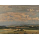 Richard Sachs, "Vogtland" lichte Sommerlandschaft bei Pöhl, mit Blick Richtung Altensalz und