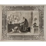 Anton Joseph von Prenner, In der Gelehrtenstube an einem Tisch sitzender, von Büchern und