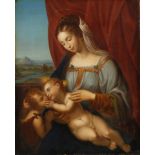 "Maria mit dem Kind und dem kleinen Johannes" nach dem um 1518 entstandenen Gemälde der Dresdner