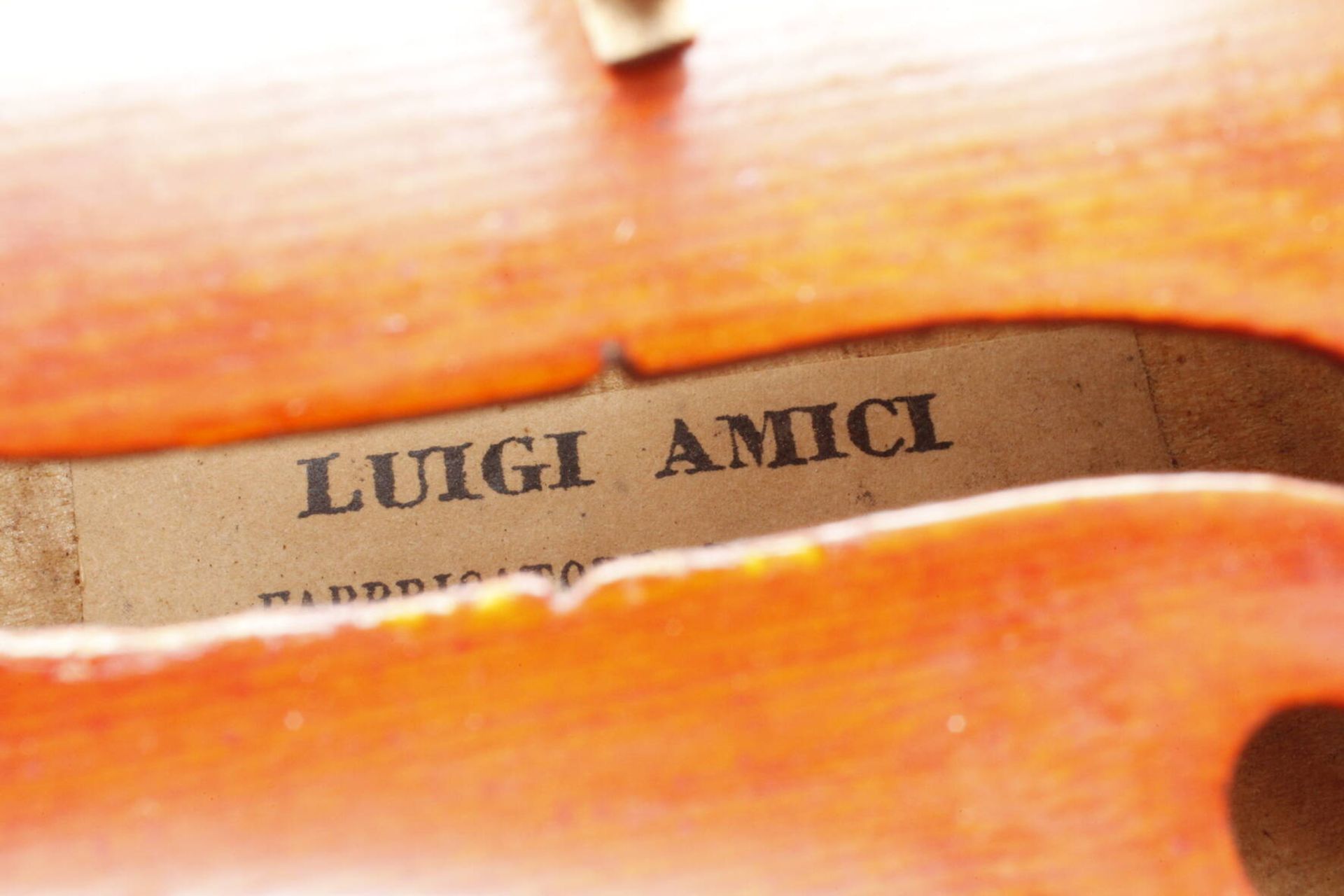 Violine Luigi Amici innen auf Klebezettel signiert Luigi Amici Roma 1925, geteilter, sehr - Image 6 of 7
