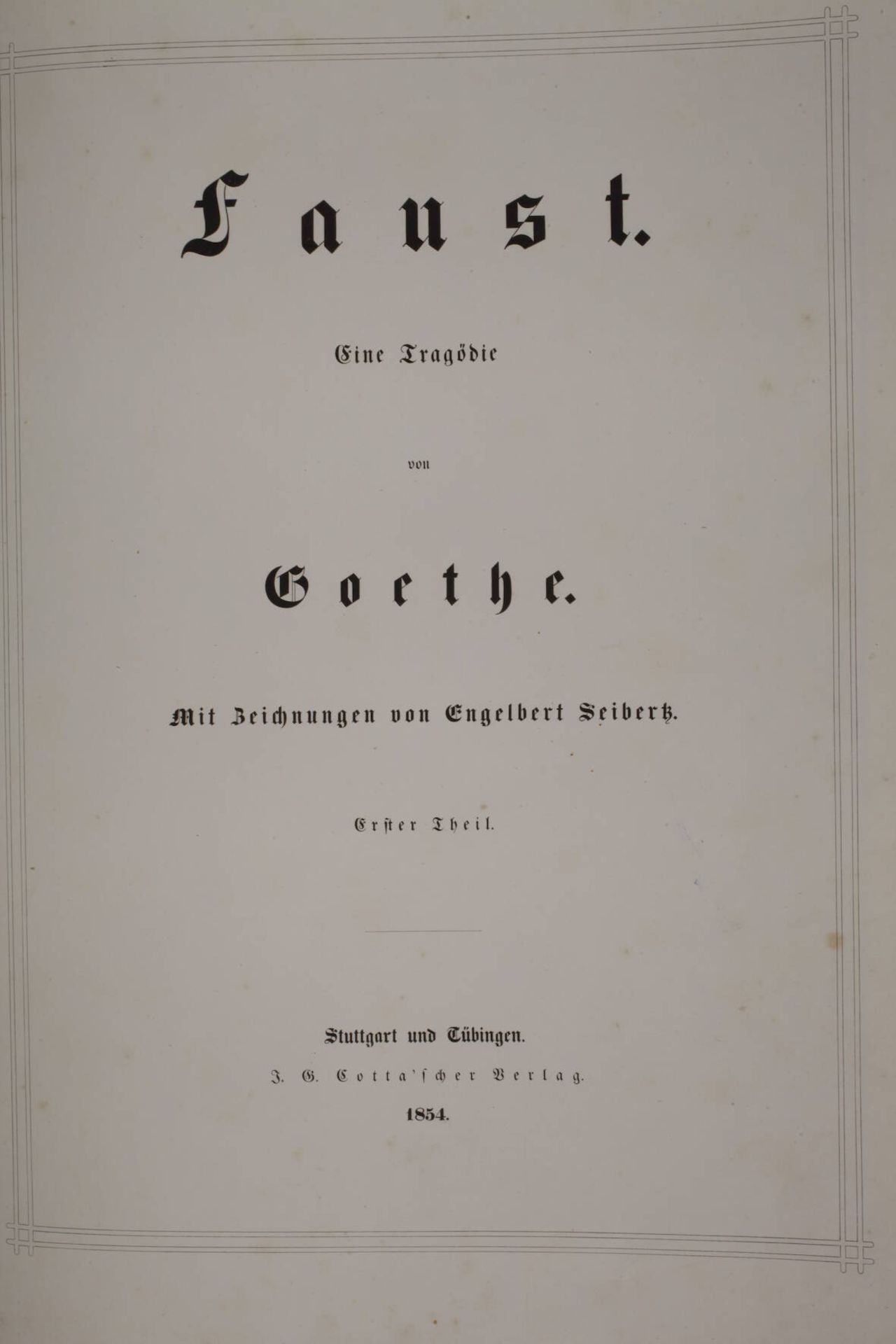Faust - Eine Tragödie von Goethe mit Zeichnungen von Engelbert Seibertz, 1. und 2. Teil, bei Cotta - Image 2 of 4