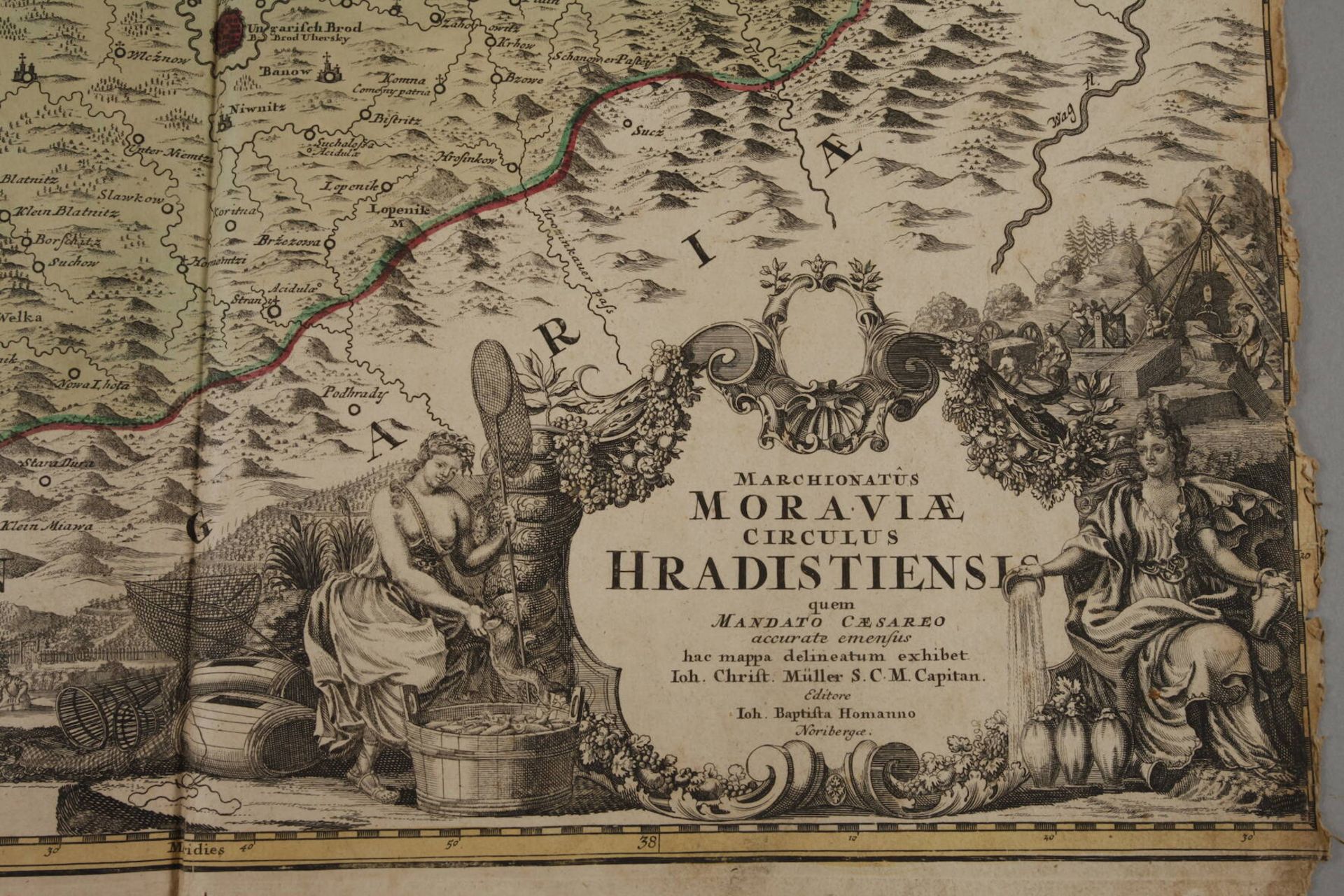 Johann Baptist Homann, Karte Teile von Mähren - Image 3 of 3