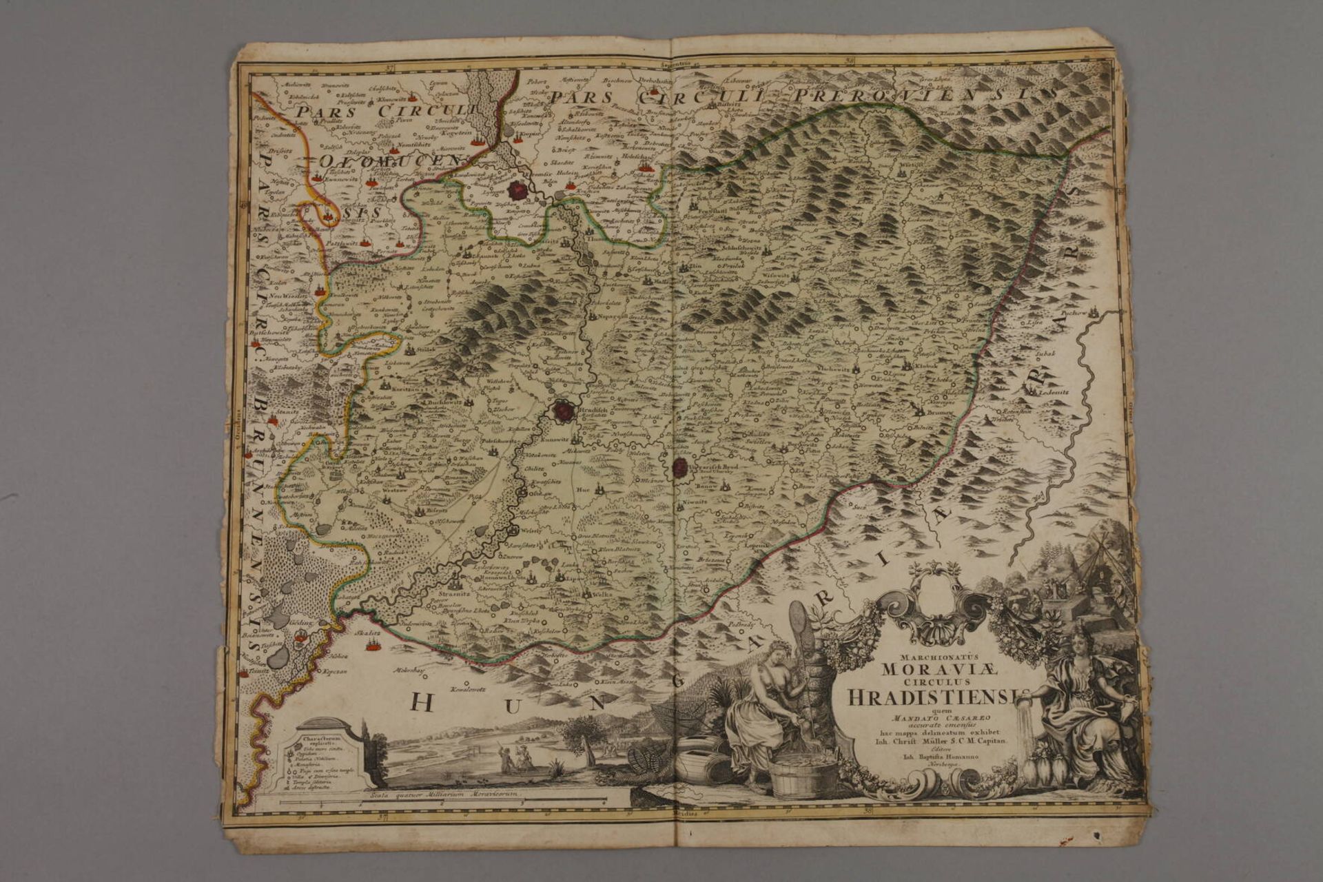 Johann Baptist Homann, Karte Teile von Mähren - Image 2 of 3