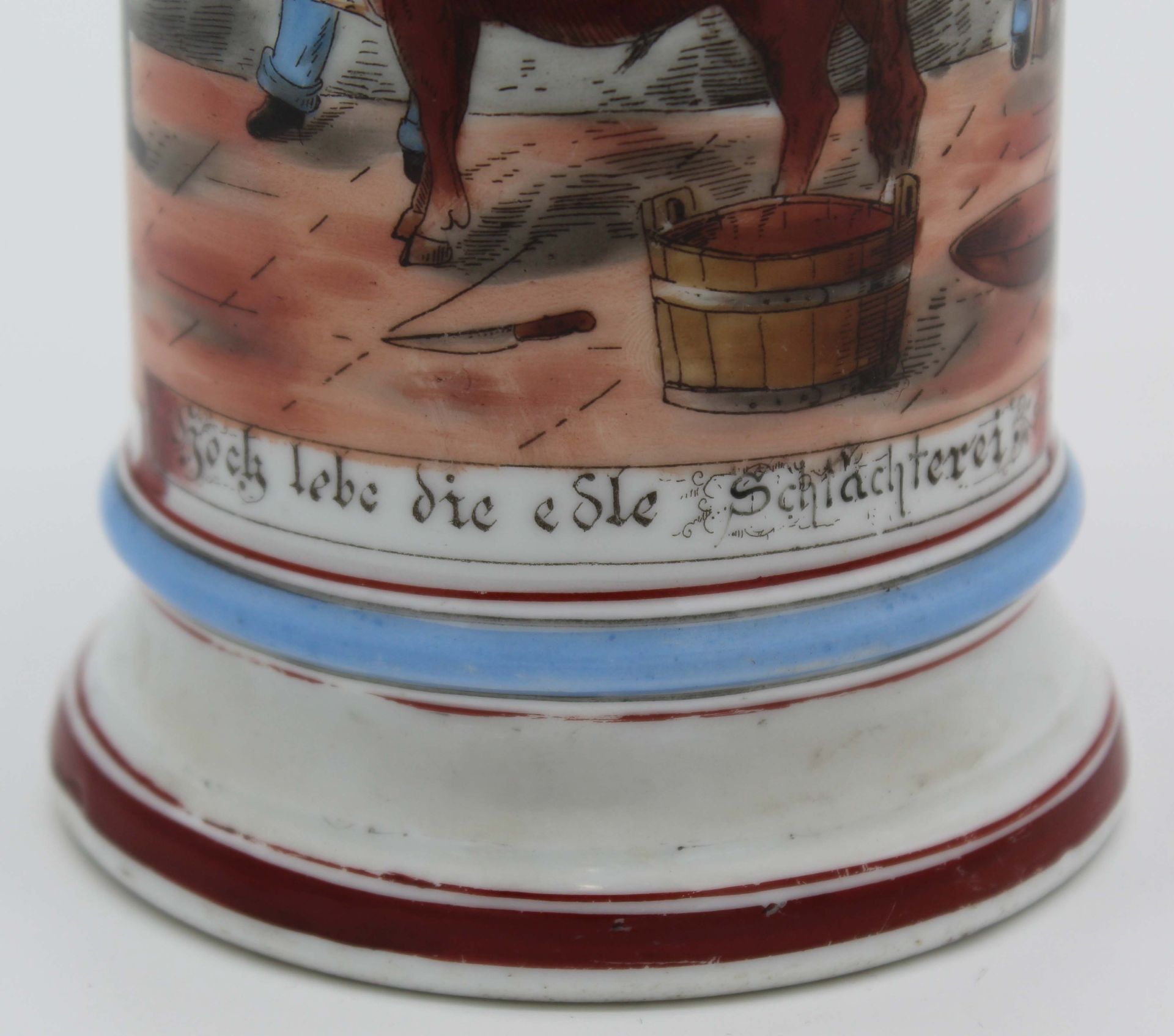 Jug with tin lid and lithophane bottom. Souvenir of Hamburg 1897. - Image 5 of 16