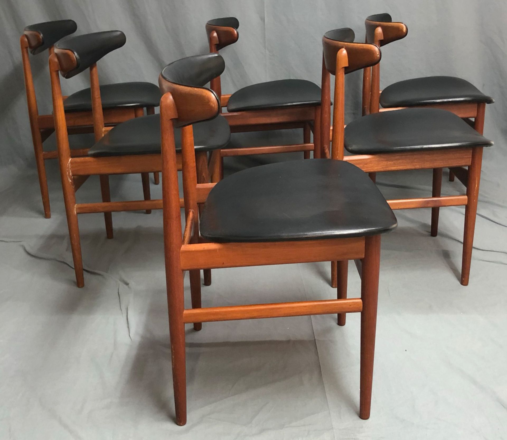 DANEX Furniture. 6 teak wood chairs. '' Made in Denmark ''. - Image 7 of 11