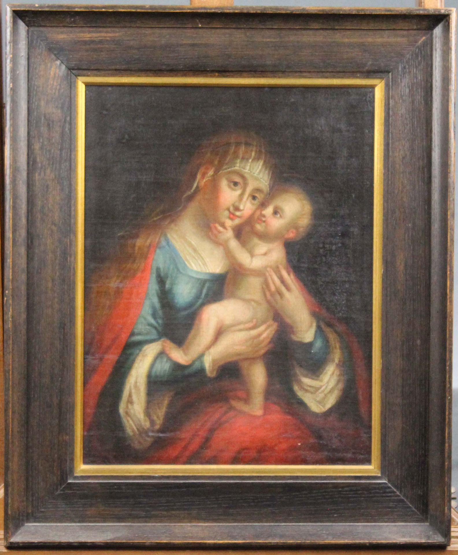 UNSIGNED (XVII - XVIII). Mary with Jesus. - Image 7 of 7