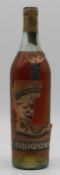 Brandy Brommer, bottle of pre-war glass, mouth-blown, 0.7 l.