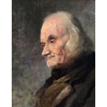 Max MERKER (1861-1928). Portrait, old man. Verso woman.