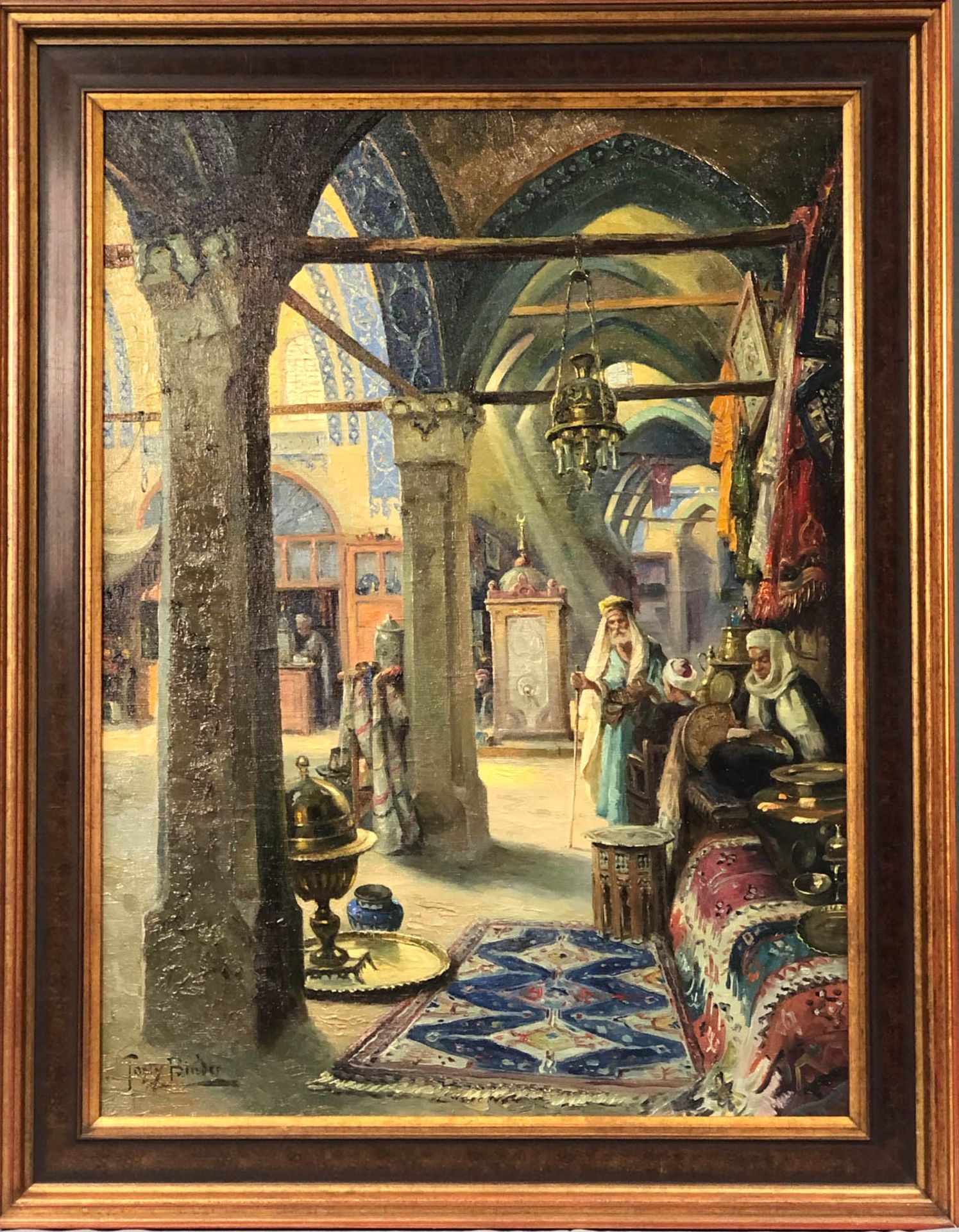 Tony BINDER (1868 - 1944). Carpet dealers in the bazaar. - Bild 4 aus 11