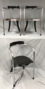 3 chrome dining chairs by David Palterer for Zanotta, 1980s.