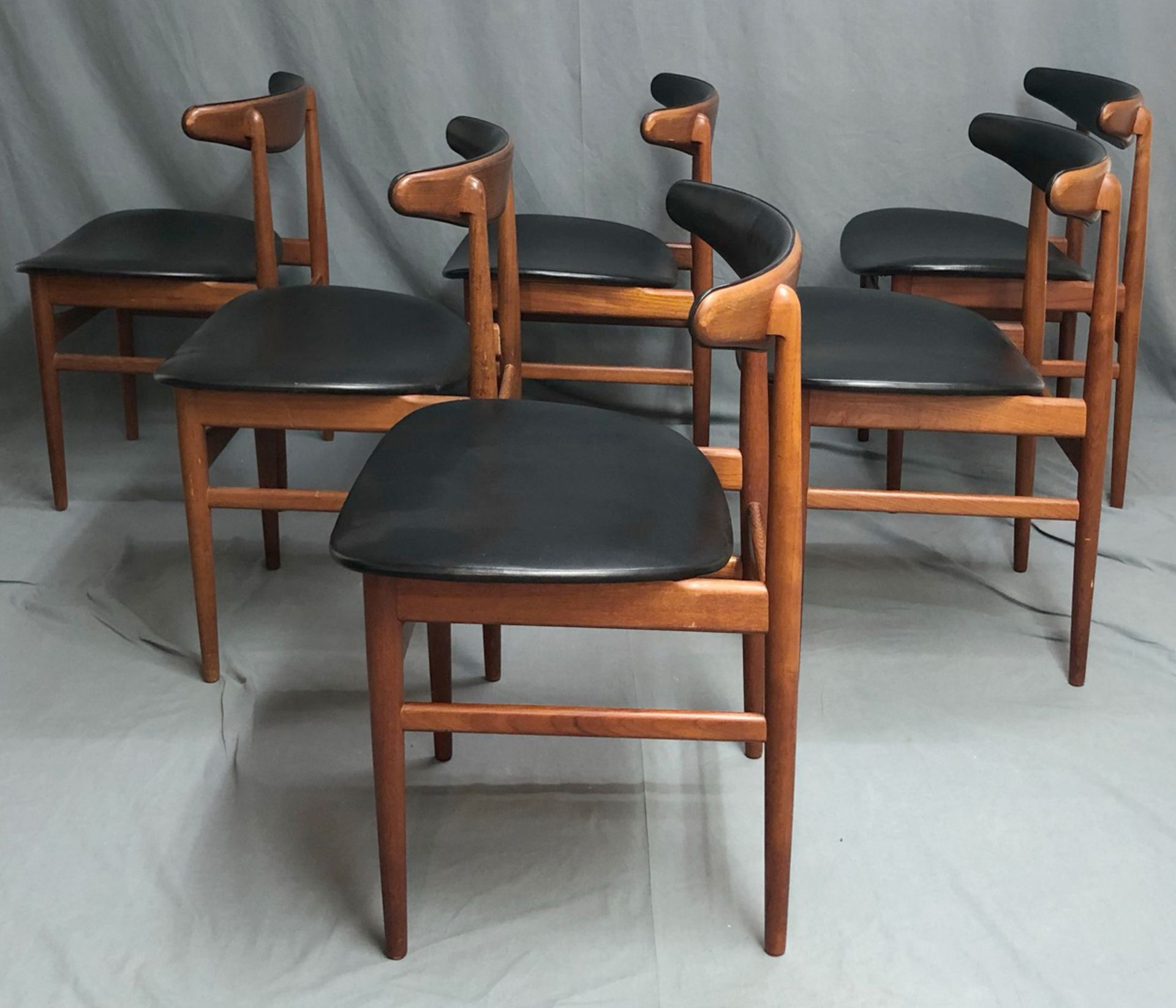 DANEX Furniture. 6 teak wood chairs. '' Made in Denmark ''. - Image 5 of 11