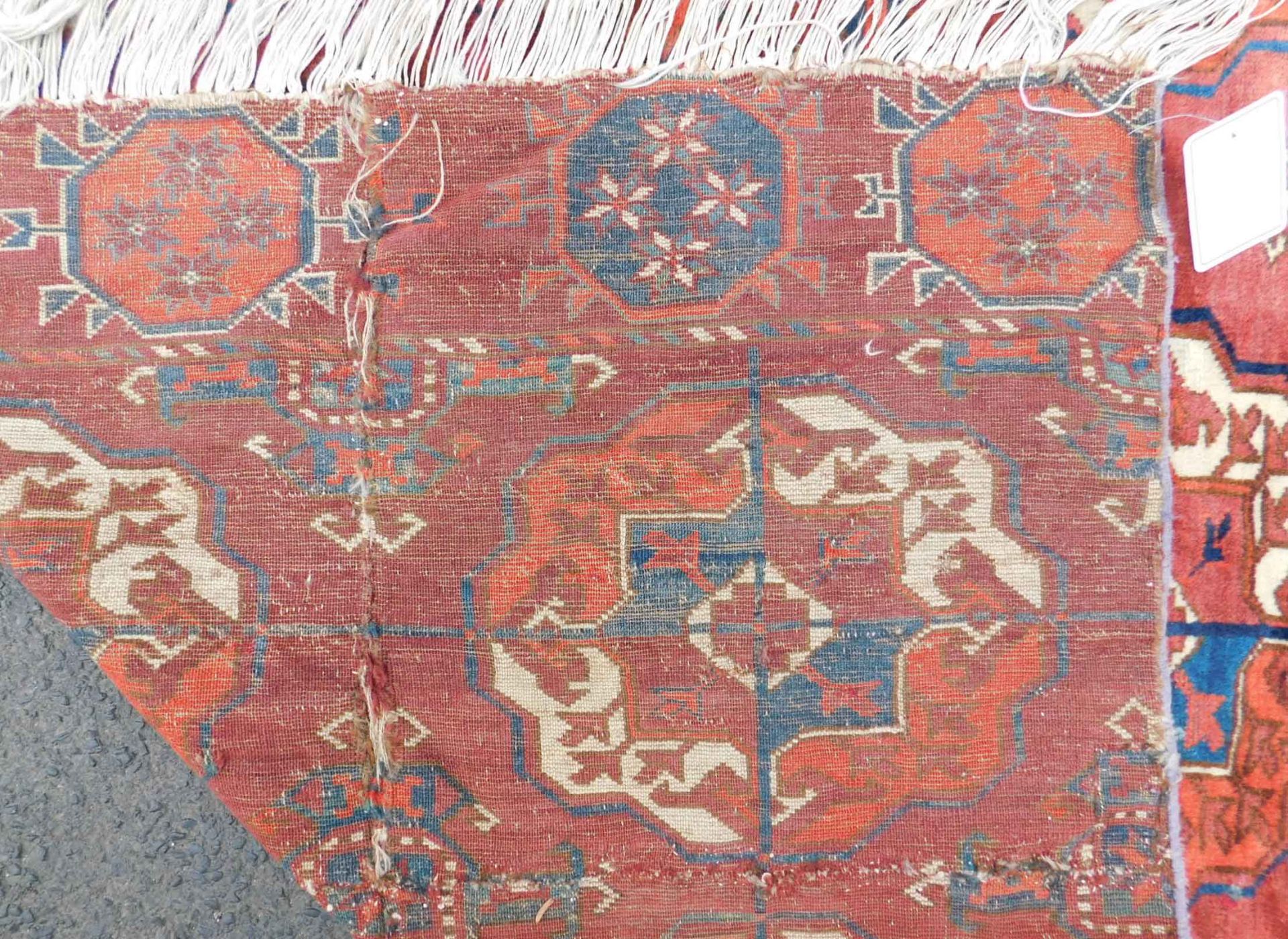 Tekke main carpet fragment. Turkmenistan. Antique. - Bild 10 aus 10