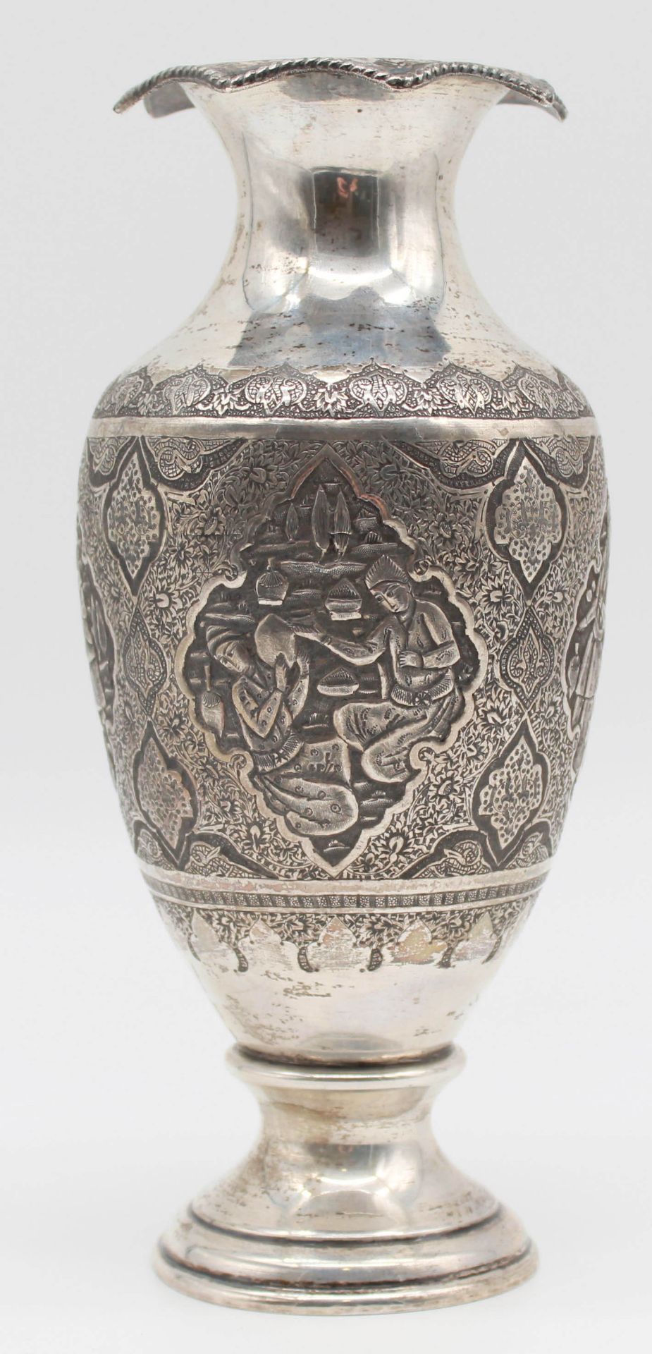 Vase, silver. Probably Isfahan, Iran. Old. - Image 8 of 13