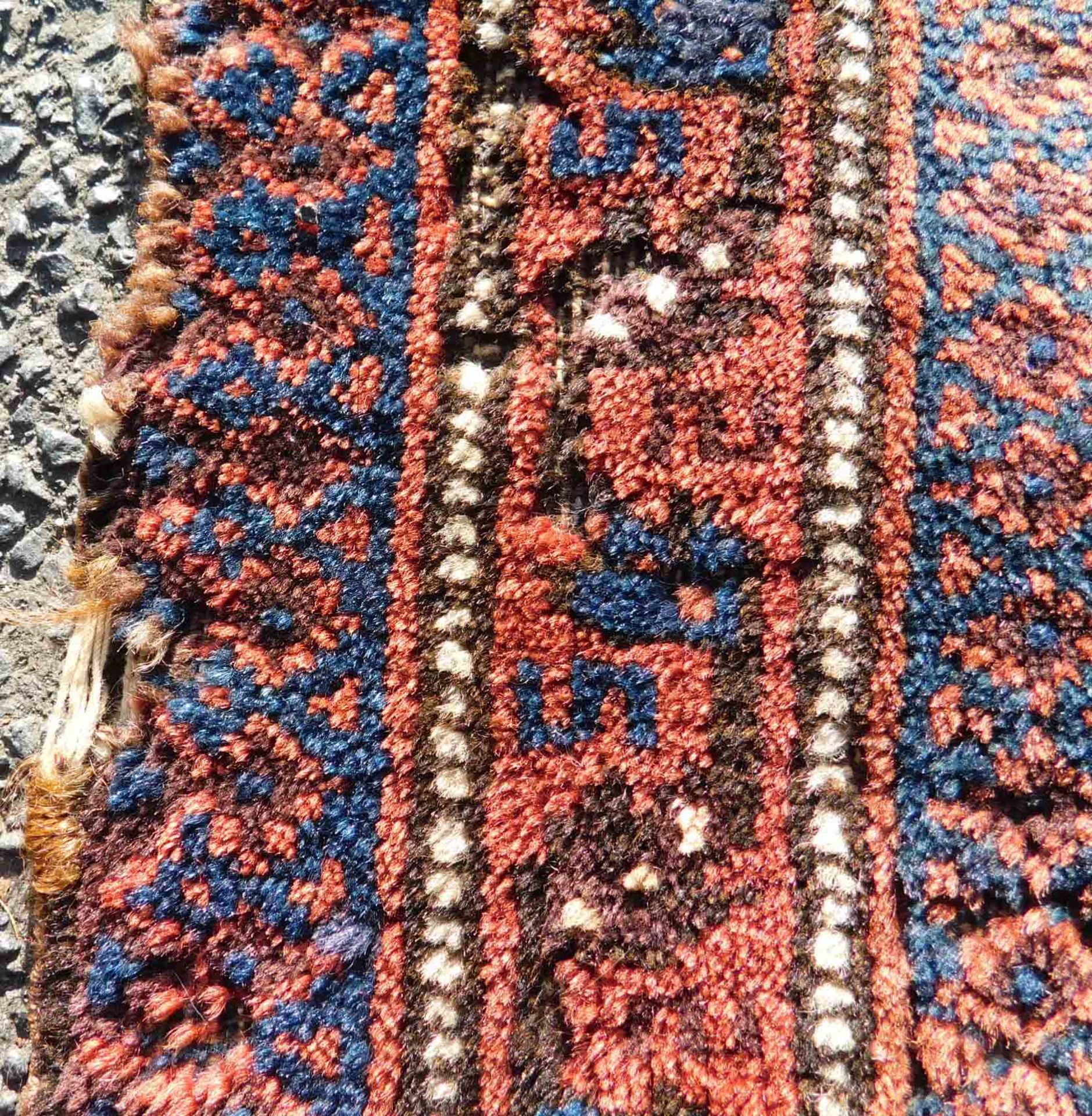 Baluch bag front. Tree pattern. Antique. Around 120 - 180 years old. - Image 4 of 6