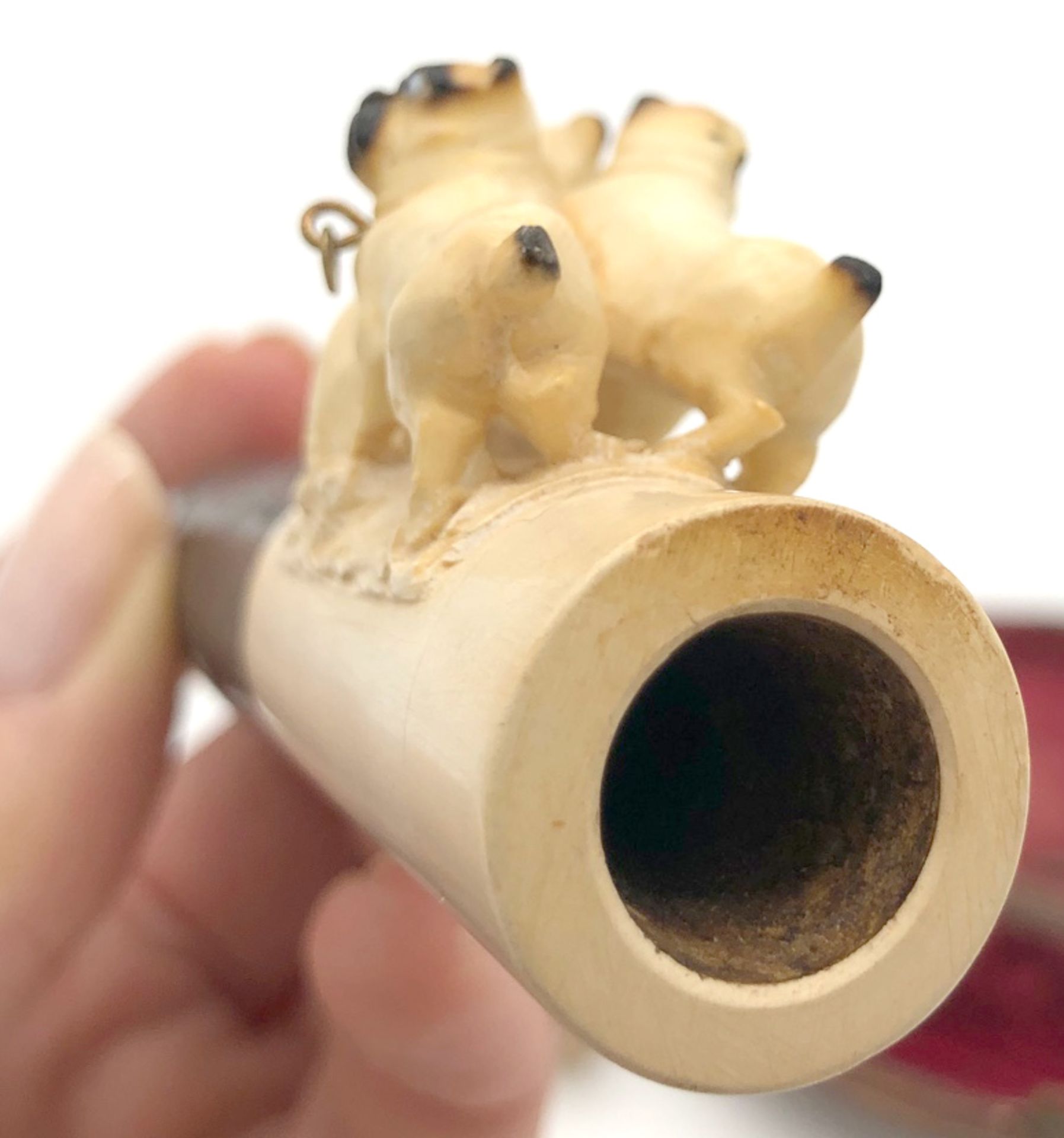 3 meerschaum pipes with pug. One with a case. Probably 120 - 180 years old - Image 14 of 18