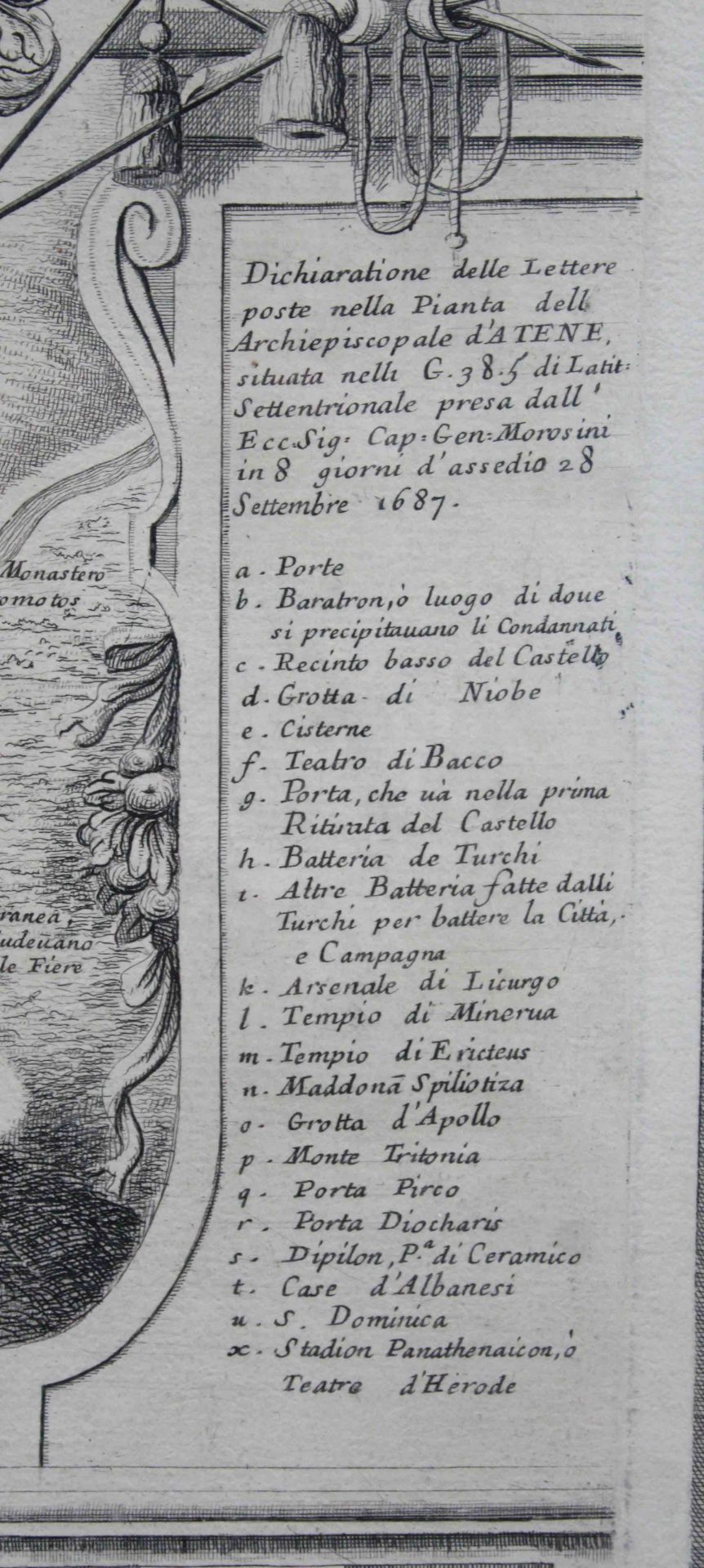 Vincenzo Maria CORONELLI (1650 - 1718). 'Pianta della Citta e Fortezza D' ATENE Dedicata'' - Image 8 of 13