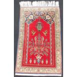 Qum Persian carpet. Iran. Prayer rug. Fine weave.