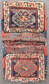 Miniature Hybe double bag. Iran. Antique, around 100-140 years old.