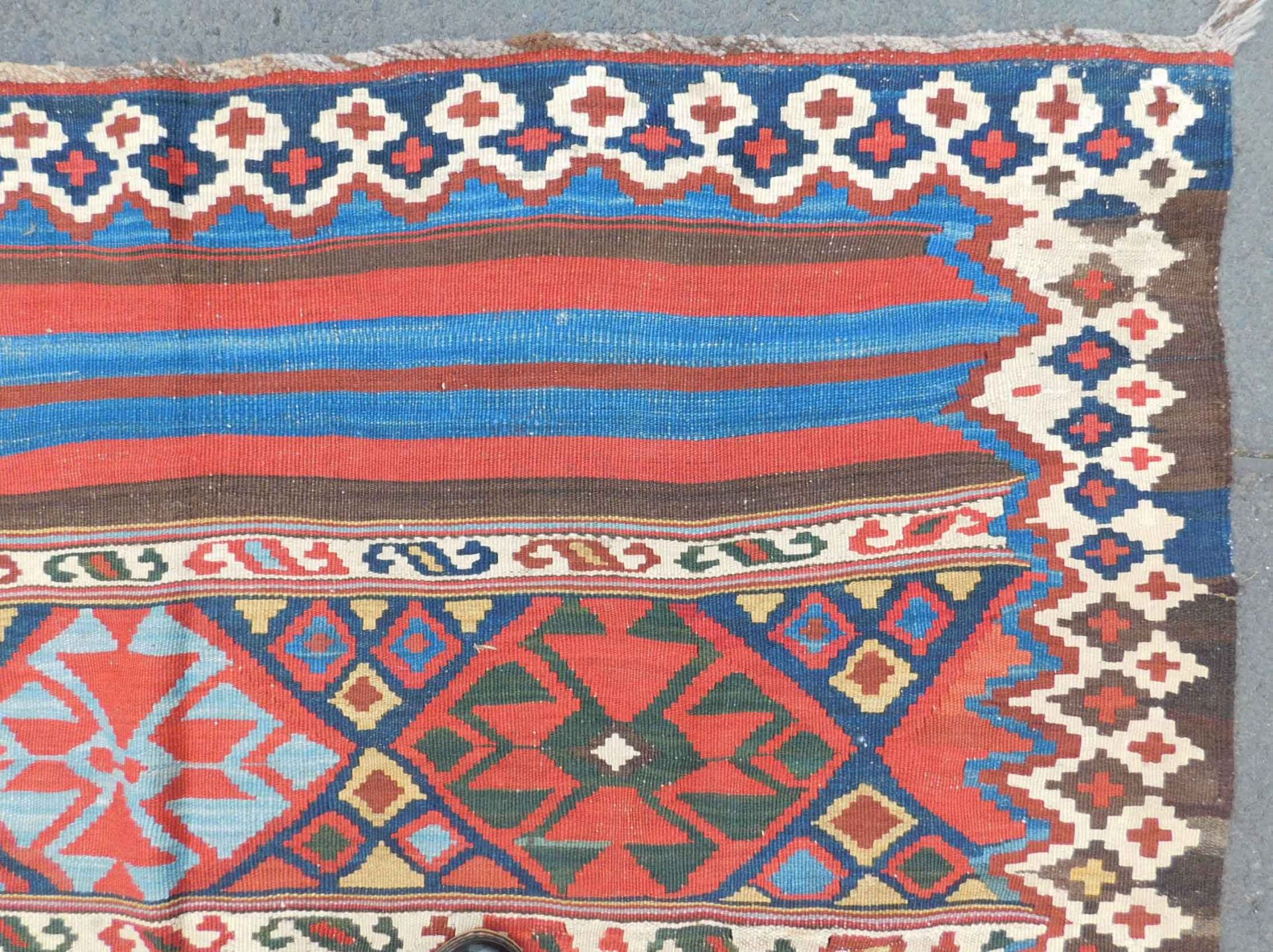 Shah- Savan Stripe Kilim. Caucasus. Antique, approx. 120 - 160 Jahre alt. - Image 3 of 12