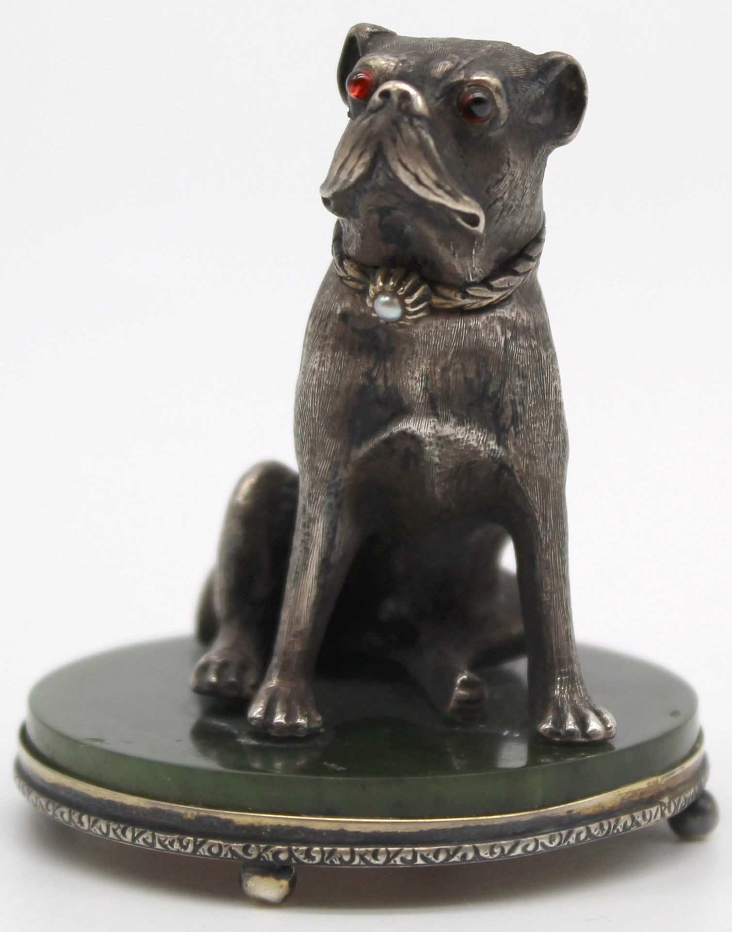 Silver 88, Faberge, H. Wigström. Russia around 1910. Pug, bulldog? - Image 3 of 10