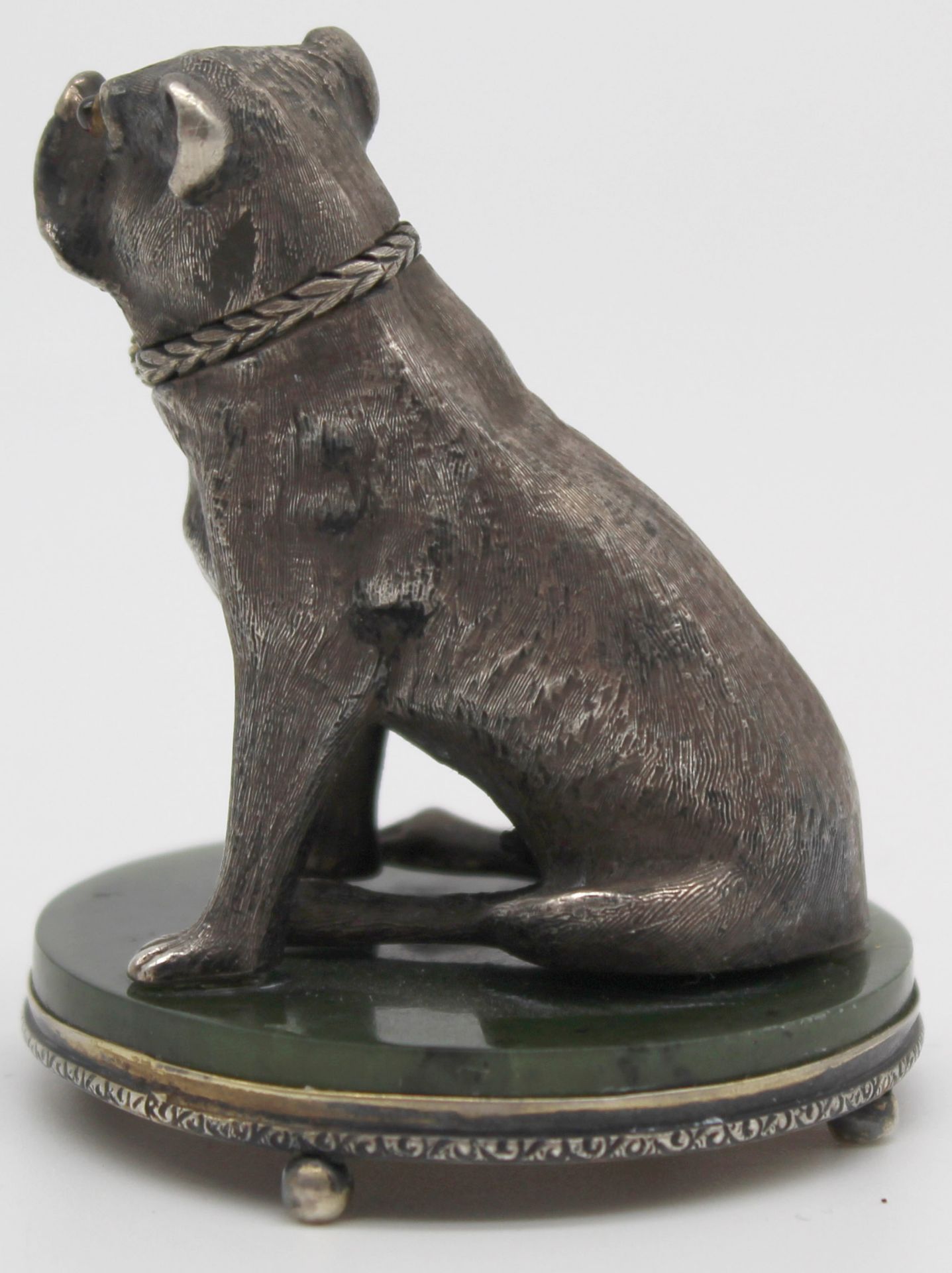 Silver 88, Faberge, H. Wigström. Russia around 1910. Pug, bulldog? - Image 4 of 10