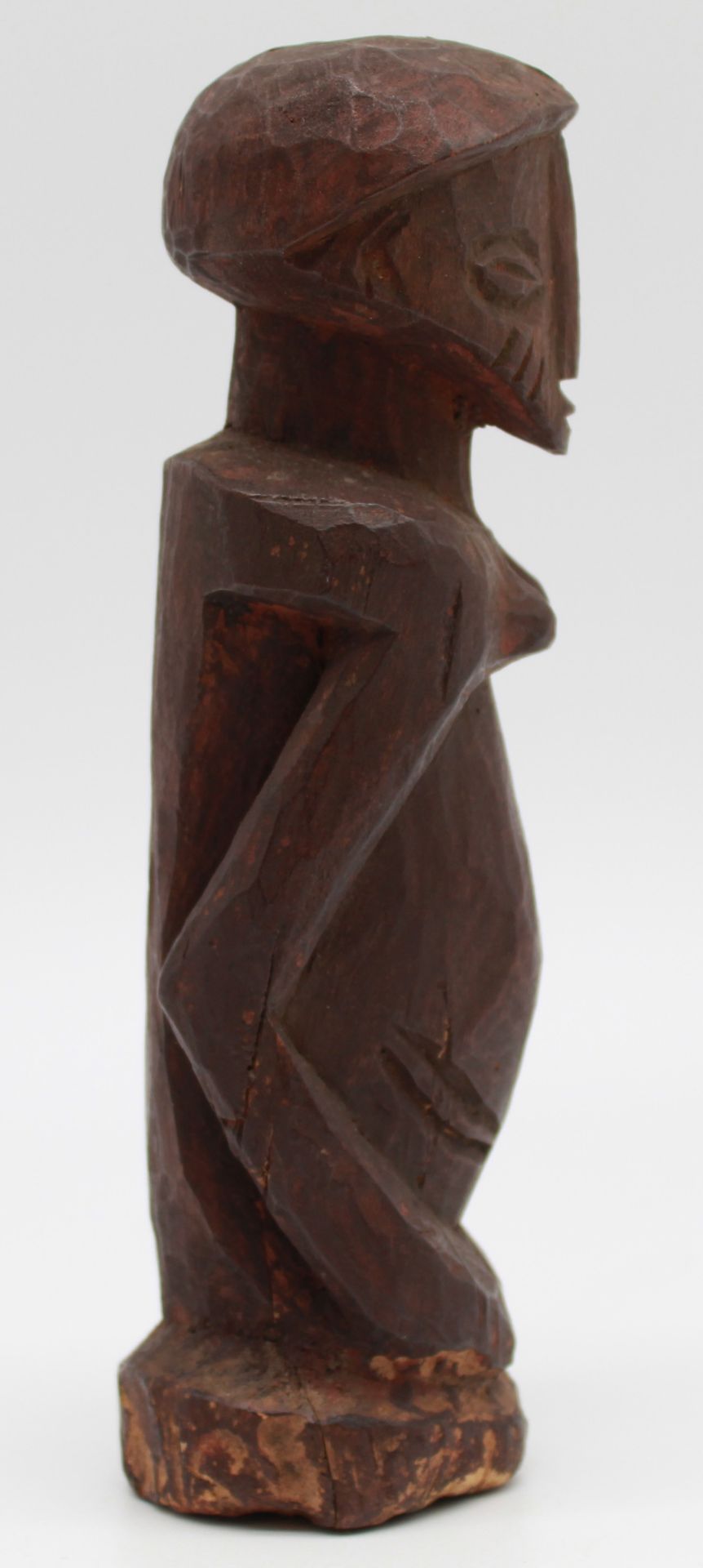 4 ceramics and a figure wood. Probably West Africa, Sahara. - Bild 4 aus 14