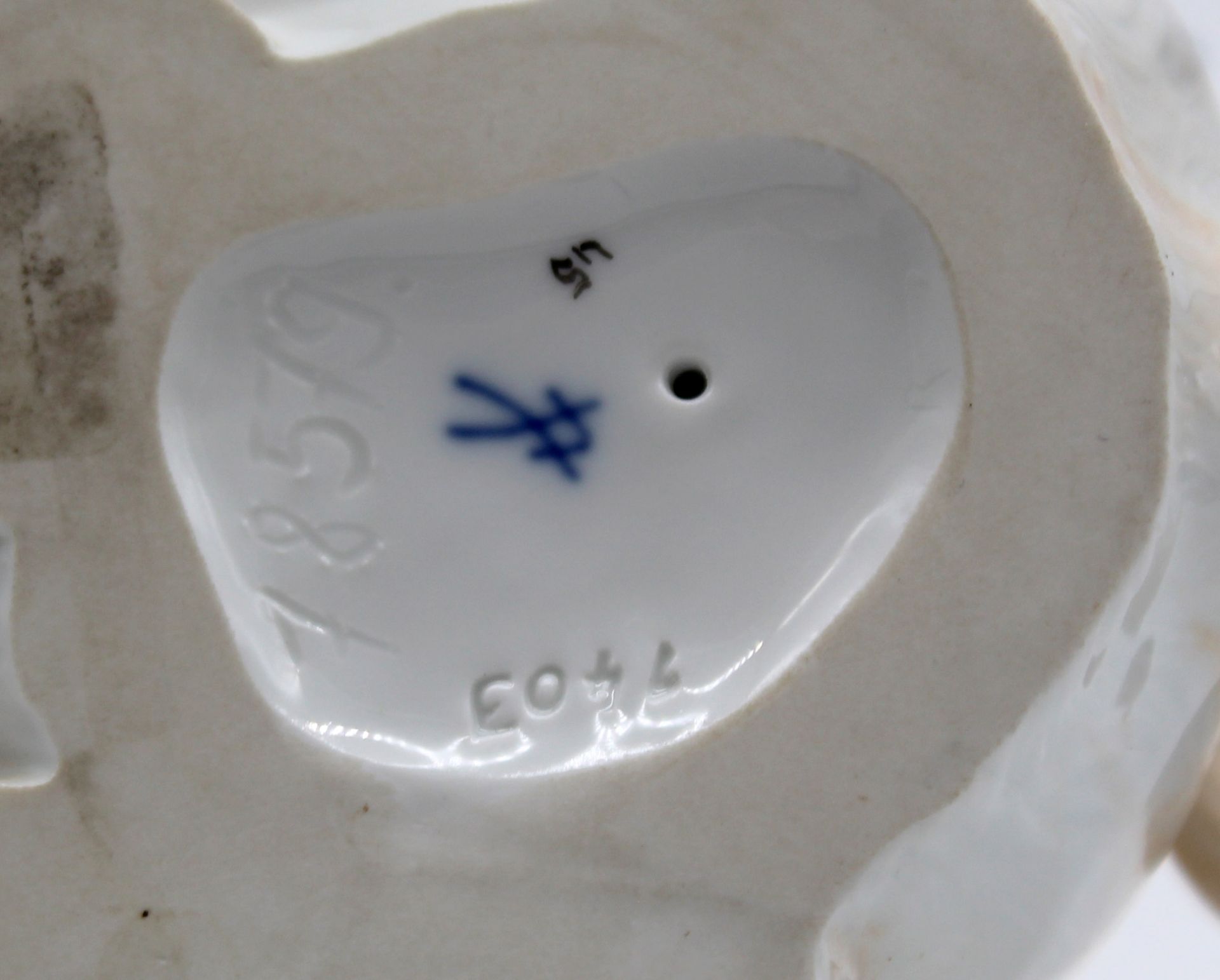 Meissen Porcelain. Pug with bells. 23 cm high. - Image 8 of 9