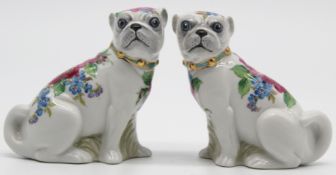 Porcelain. Sitzendorf? 2 figures, pug.