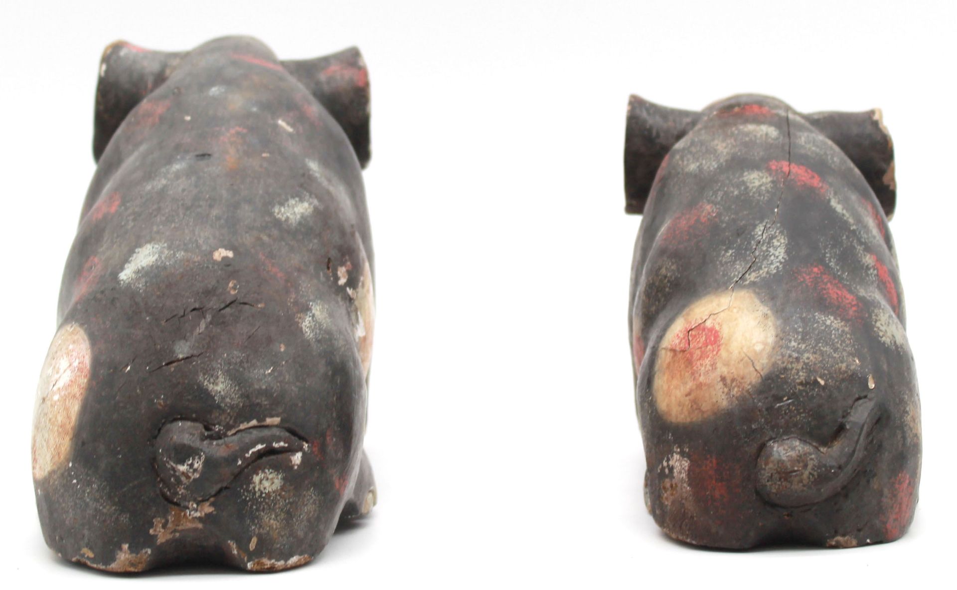 2 figures. Animals. Pigs. Carved and painted wood. Probably West Africa. - Bild 7 aus 12