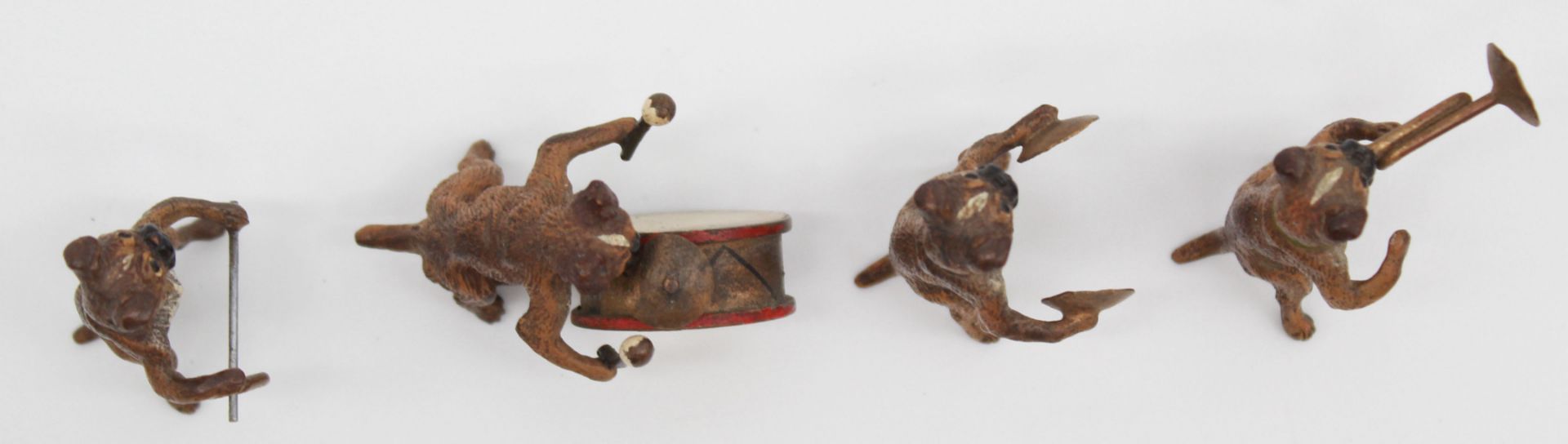 Dog band. 10 small bronzes. Cold painted. Vienna? Up to 4.5 cm high. - Image 11 of 22