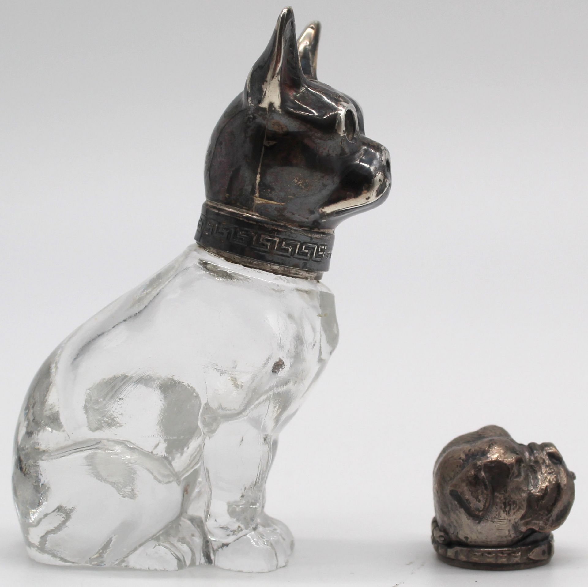 7 figures pug? Partly with silver. Also salt shaker, pillbox. - Image 23 of 23