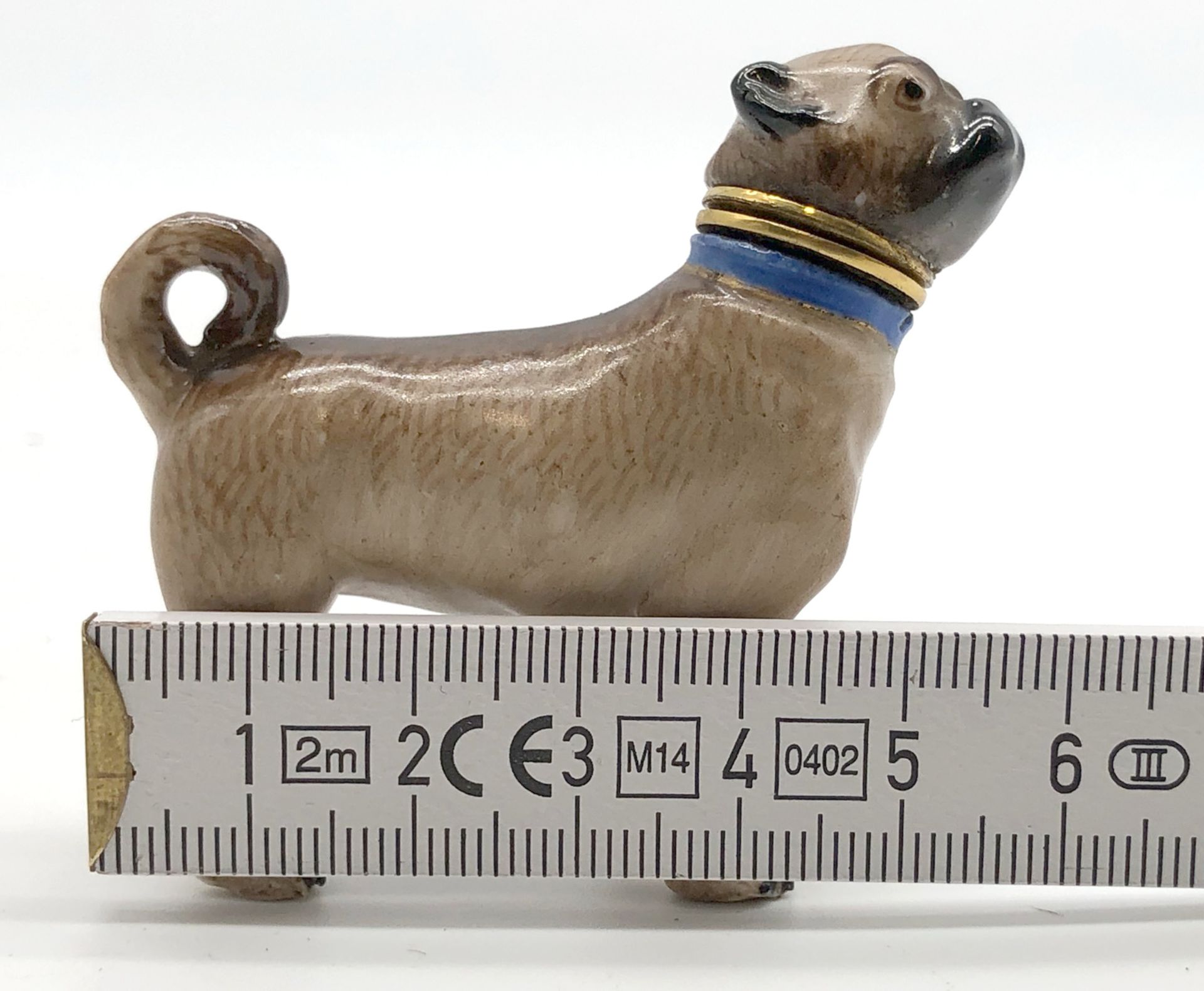 Meissen porcelain. Pug figure as a container with bronze D'Oré closure. - Image 8 of 8