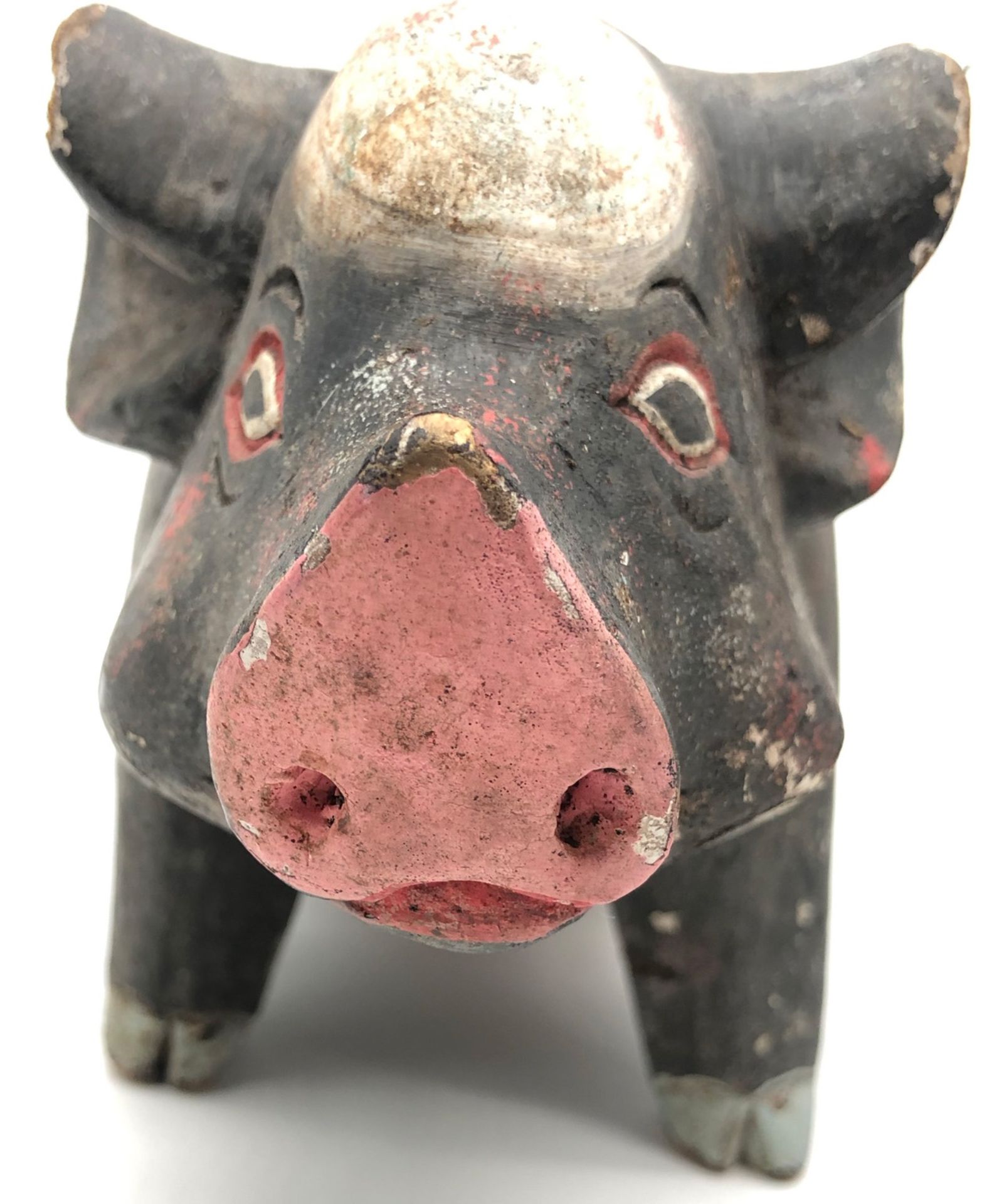 2 figures. Animals. Pigs. Carved and painted wood. Probably West Africa. - Image 12 of 12