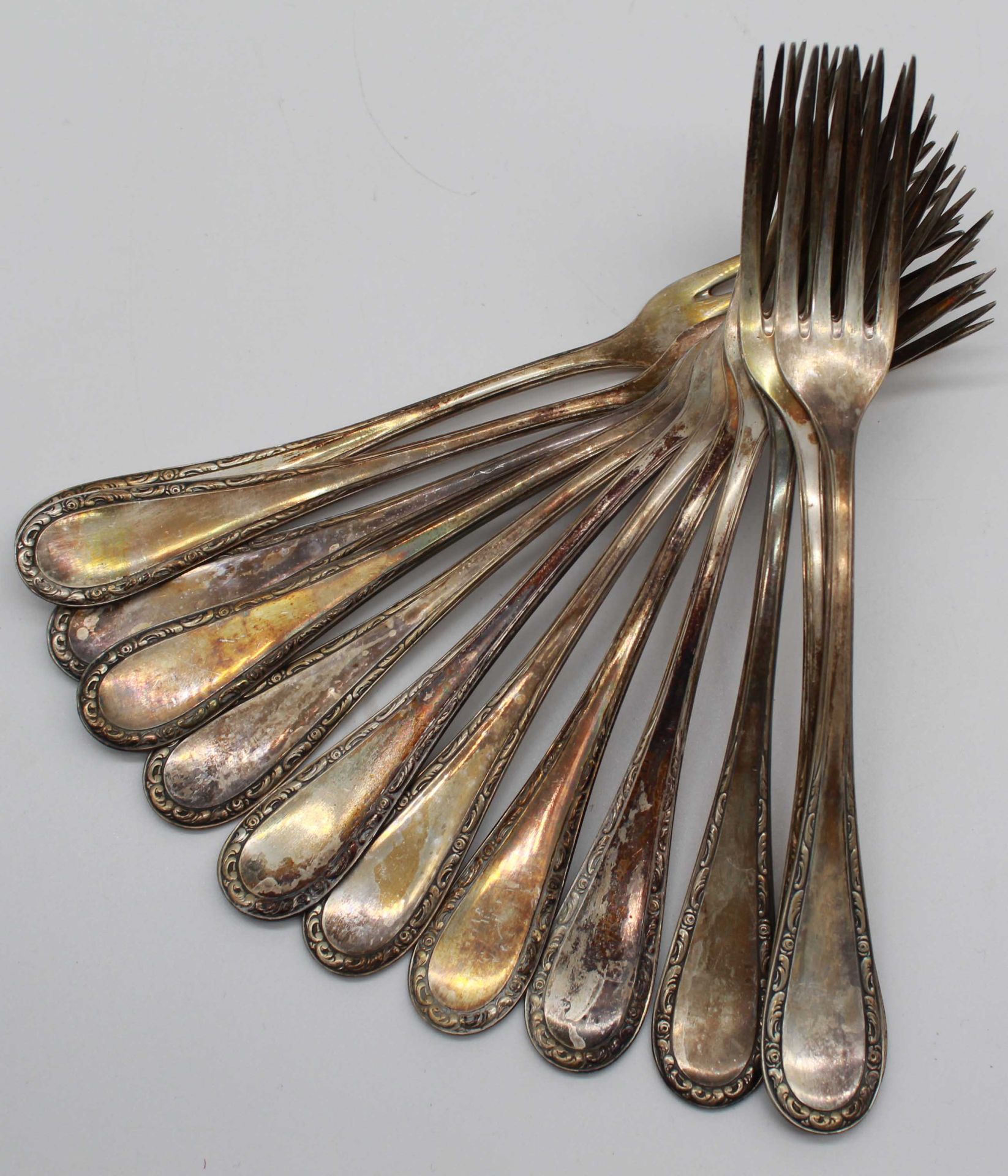 800 silver, half moon crown. Cutlery. - Image 20 of 24