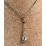 585 gold necklace. With old cut diamond. Approximately 0.1 carat.