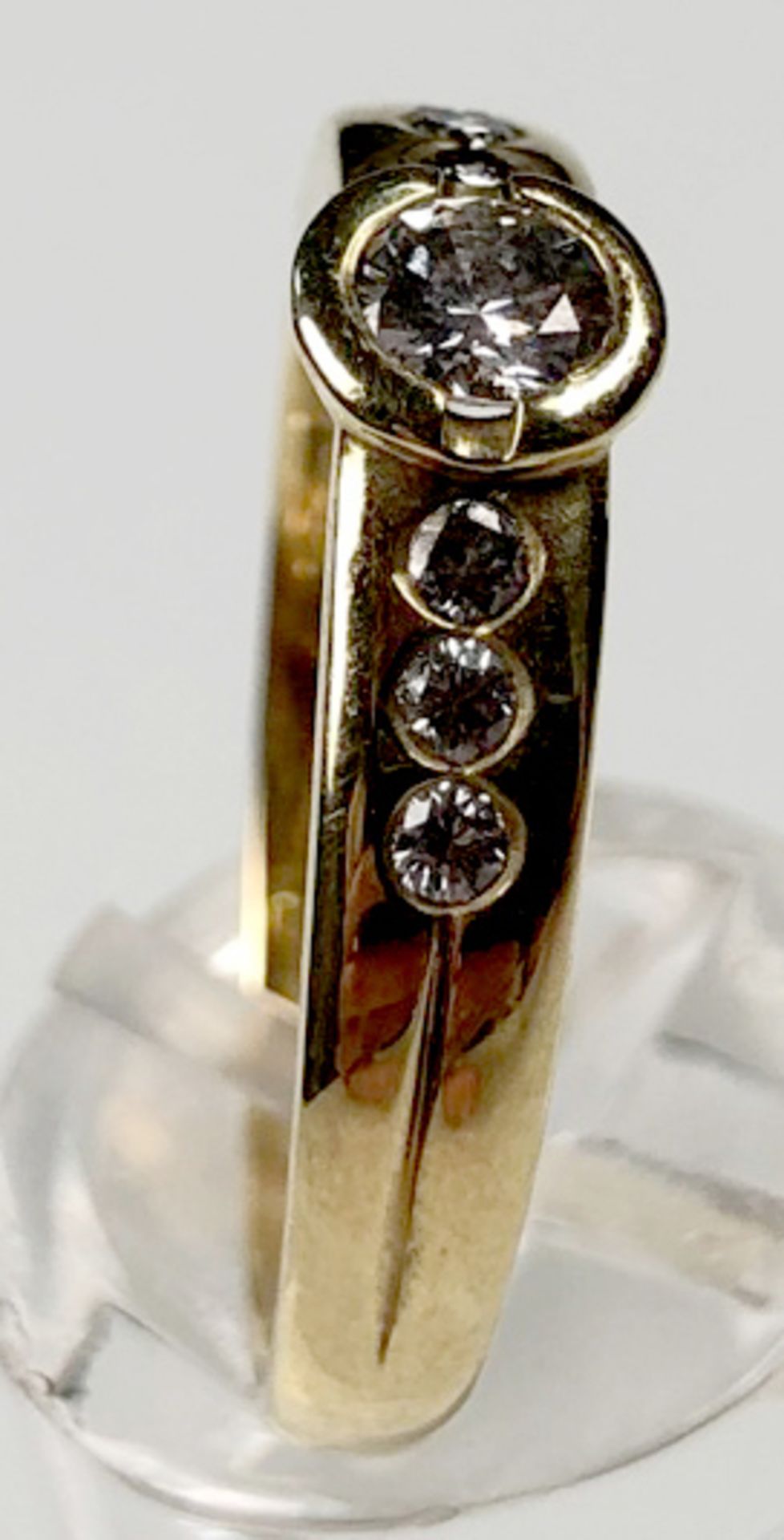 Ring gold 585. Central diamond / brilliant. Approximately 0.25 carat. - Image 6 of 11