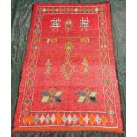 Berber tribal rug. Atlas Mountains Morocco. Around 60 - 100 years old.