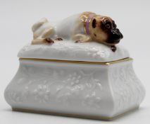 Box with pug lid. Meissen porcelain.
