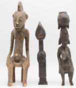 3 figures. Probably from Senufo, West Africa. Liberia, Ivory Coast.