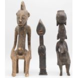 3 figures. Probably from Senufo, West Africa. Liberia, Ivory Coast.