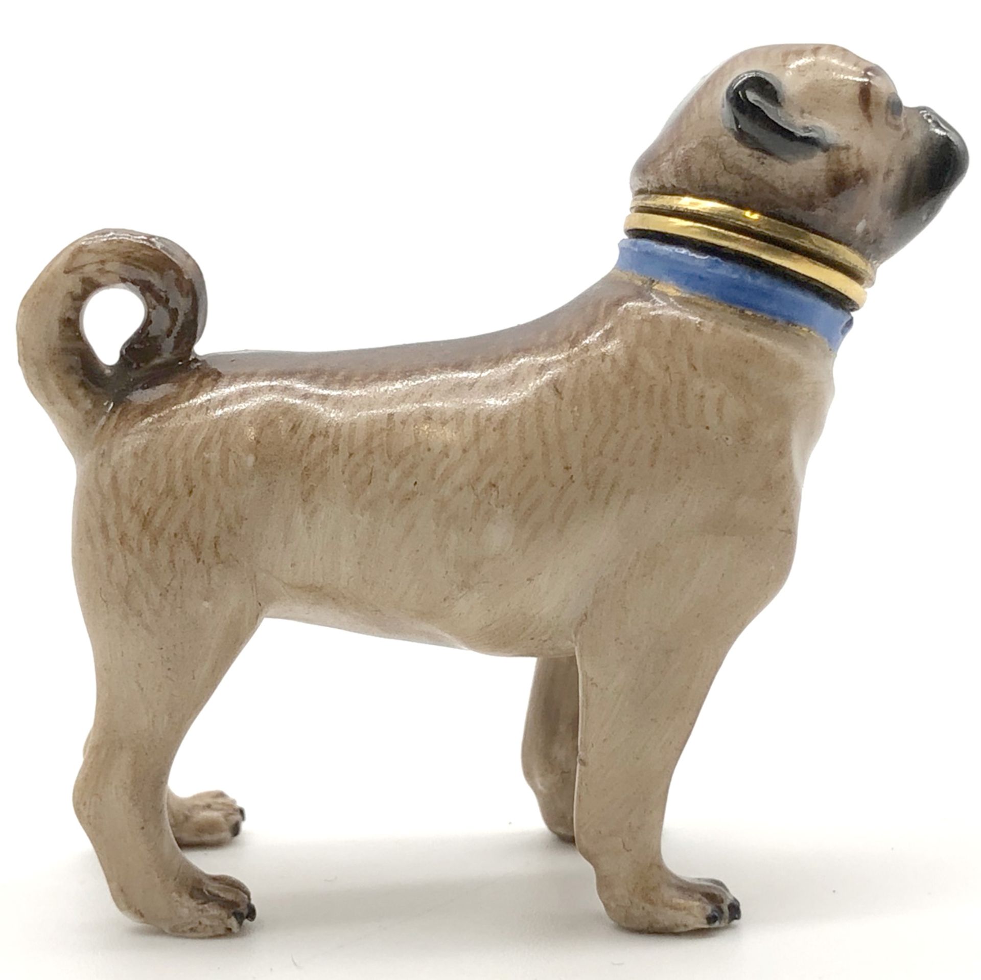 Meissen porcelain. Pug figure as a container with bronze D'Oré closure. - Image 3 of 8