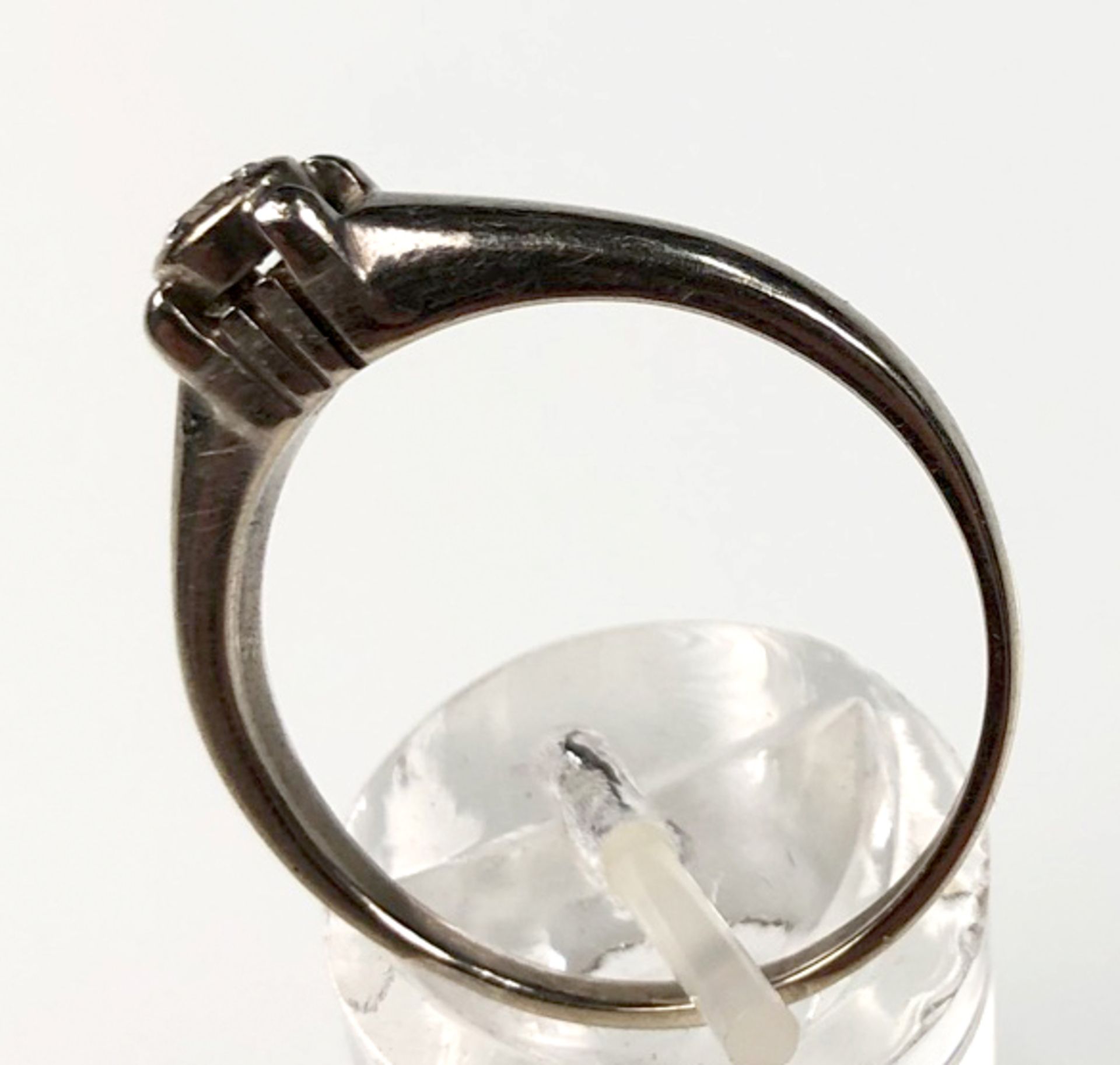 Ring white gold 585. Central old cut diamond. About 0.2 carat. - Image 4 of 9