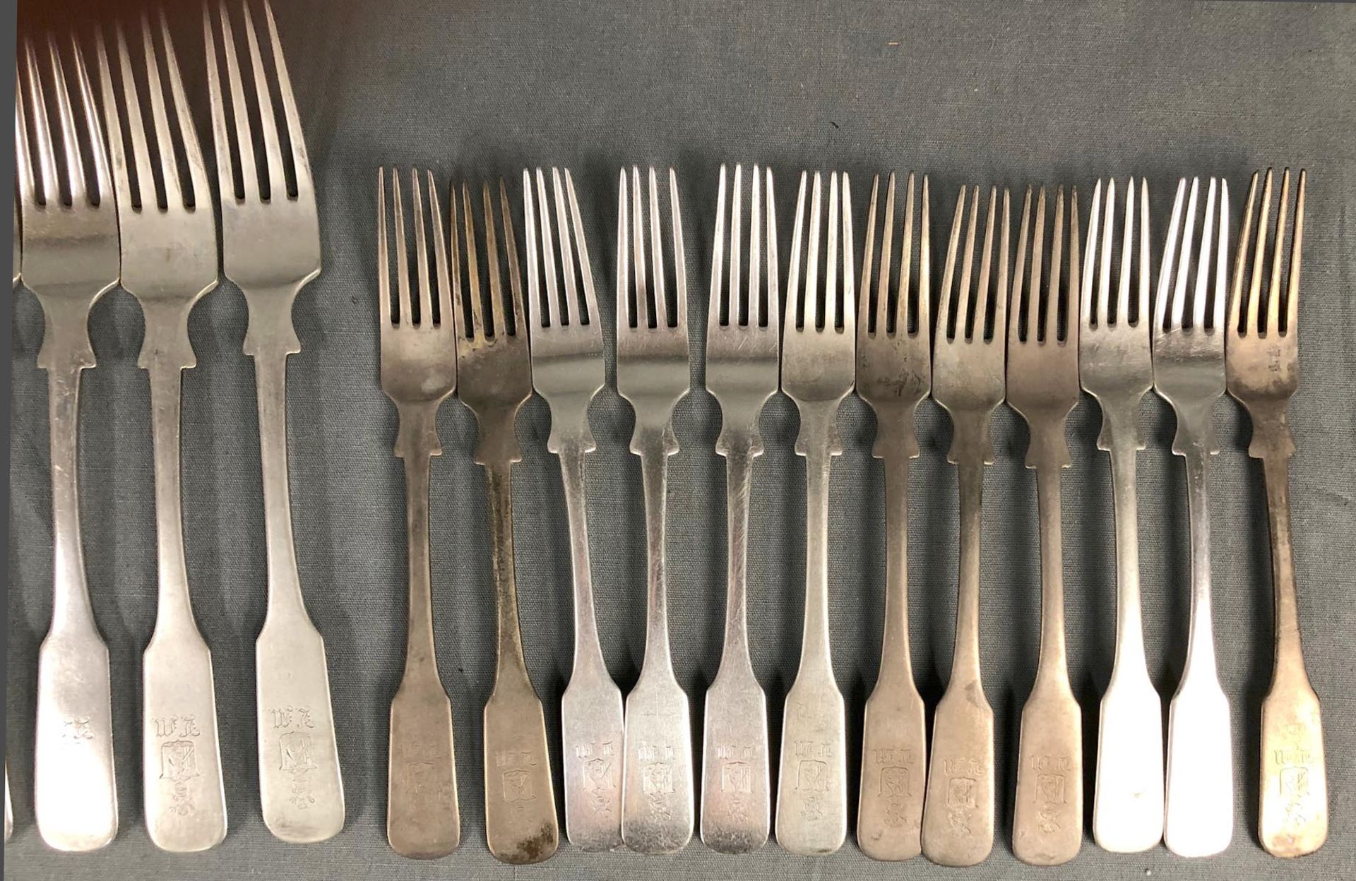 Cutlery silver. Mostly inscribed '' Knauer''. 12 lot. - Image 19 of 24