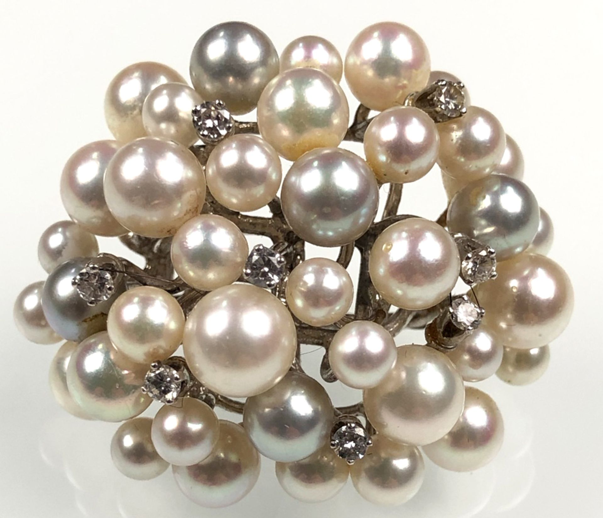 Mixed lot with gold. 585. Cultured pearls. Diamonds brilliant cut. - Image 16 of 16