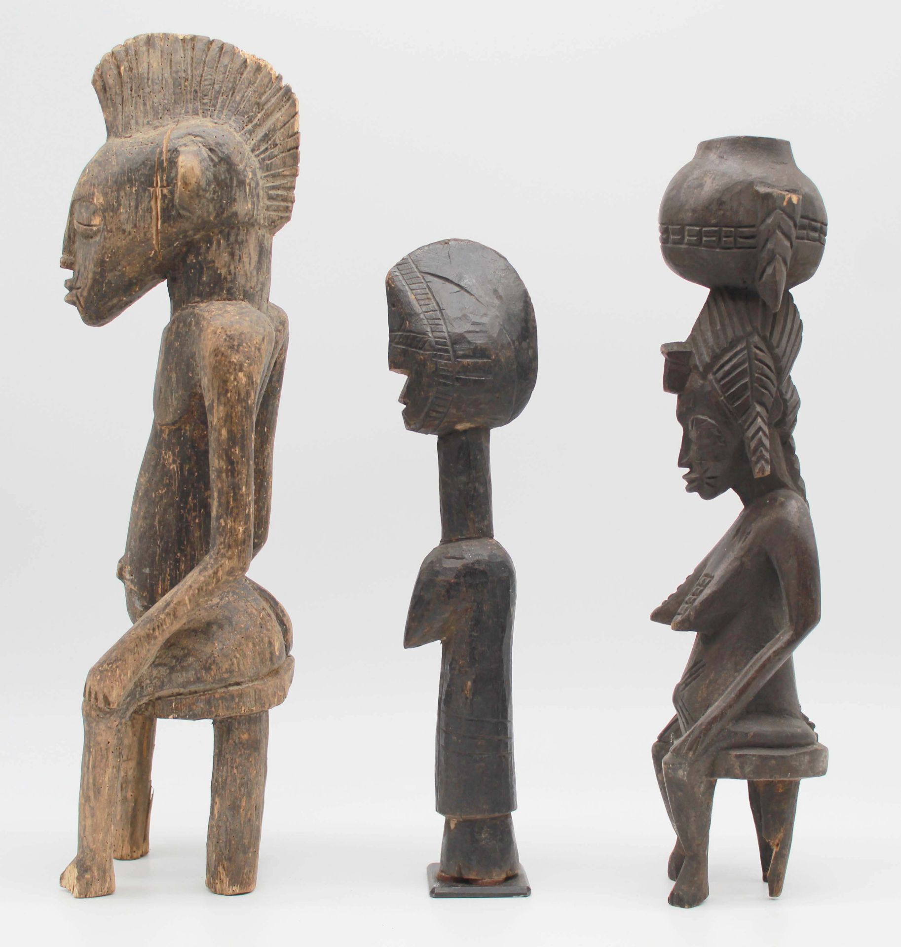 3 figures. Probably from Senufo, West Africa. Liberia, Ivory Coast. - Image 2 of 7